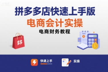 拼多多店快速上手版电商会计实操-电商财务教程-赛德副业库
