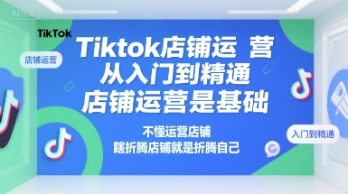 Tiktok店铺运营从入门到精通,店铺运营是基础,不懂运营店铺,瞎折腾店铺就是折腾自己-赛德副业库