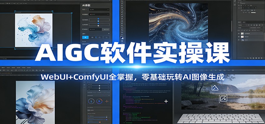 AIGC软件实操课:WebUI+ComfyUI全掌握,零基础玩转AI图像生成-赛德副业库