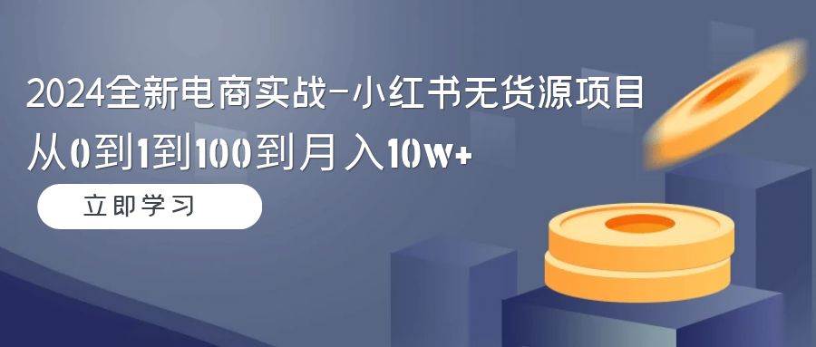 （9169期）2024全新电商实战-小红书无货源项目：从0到1到100到月入10w+-赛德副业库