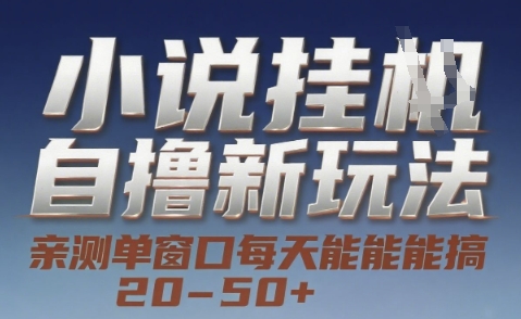 小说自撸新玩法 — 亲测单窗口每天能搞 20-50+，支持矩阵化批量操作【揭秘】-赛德副业库