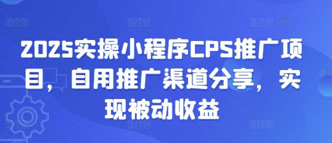 2025实操小程序CPS推广项目，自用推广渠道分享，实现被动收益-赛德副业库