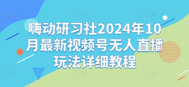 嗨动研习社2024年10月最新视频号无人直播玩法详细教程-赛德副业库