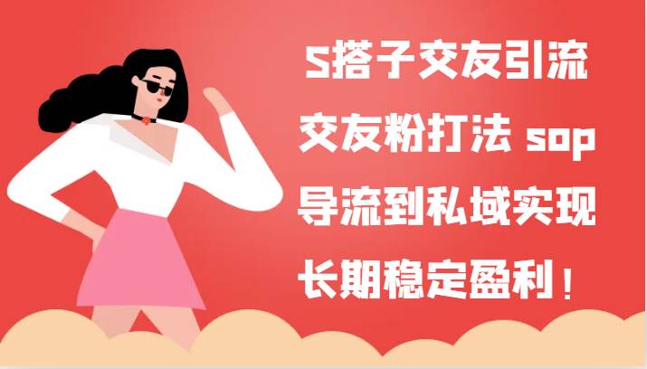 S搭子交友引流，交友粉打法 sop，导流到私域实现长期稳定盈利！-赛德副业库