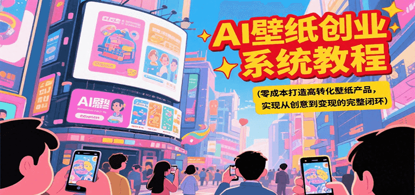 AI壁纸创业系统教程,零成本打造高转化壁纸产品,实现从创意到变现的完整闭环-赛德副业库