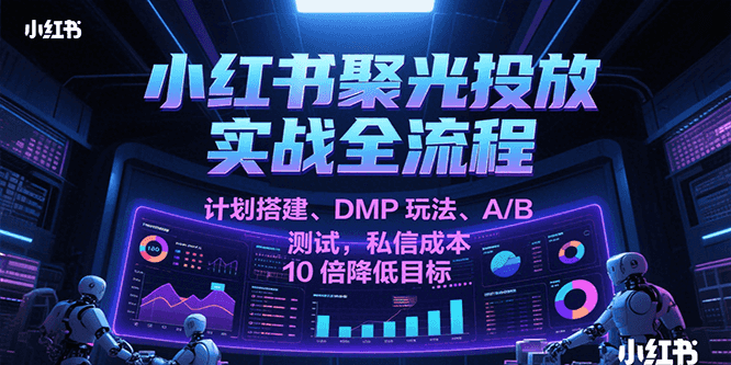 小红书聚光投放实战全流程,计划搭建、DMP玩法、A/B测试,私信成本10倍降低目标-赛德副业库
