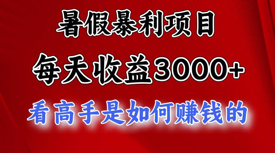 暑假暴力项目 1天收益3000+，视频号，快手，不露脸直播.次日结算-赛德副业库
