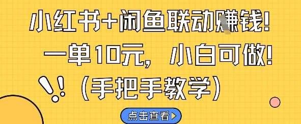 小红书+闲鱼联动挣钱，一单10元，小白可做-赛德副业库
