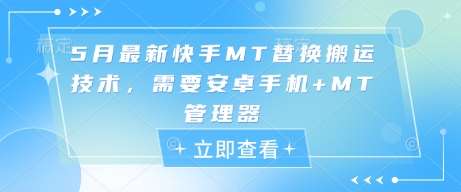 5月最新快手MT替换搬运技术，需要安卓手机+MT管理器-赛德副业库