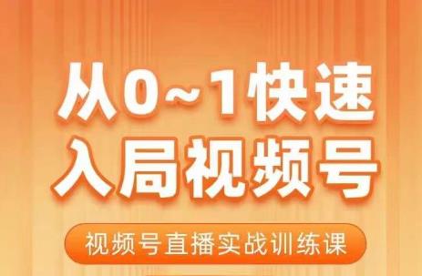 陈厂长·从0-1快速入局视频号课程，视频号直播实战训练课-赛德副业库