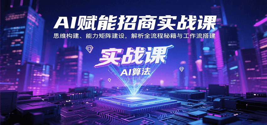 AI赋能招商实战课:思维构建、能力矩阵建设,解析全流程秘籍与工作流搭建-赛德副业库