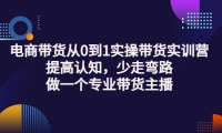 电商带货从0到1实操带货实训营:提高认知,少走弯路,做一个专业带货主播-赛德副业库