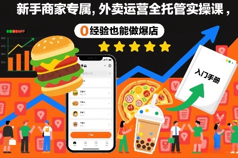 新手商家专属,外卖运营全托管实操课,0经验也能做爆店-赛德副业库