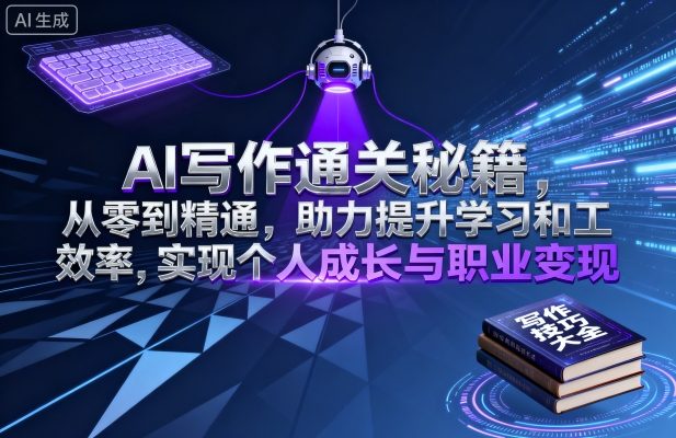 AI写作通关秘籍,从零到精通,助力提升学习和工作效率,实现个人成长与职业变现-赛德副业库