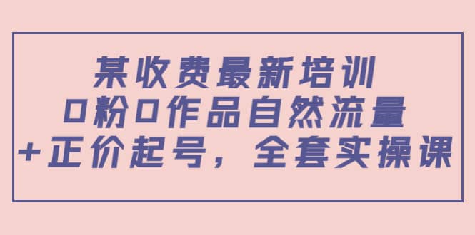 某收费最新培训:0粉0作品自然流量+正价起号,全套实操课-赛德副业库