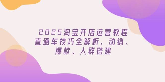 （14389期）2025淘宝开店运营教程更新，直通车技巧全解析，动销、爆款、人群搭建-赛德副业库