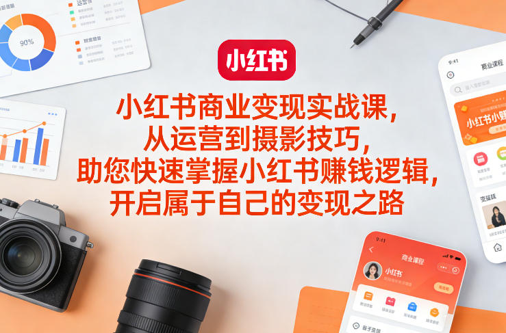 小红书商业变现实战课，从运营到摄影技巧，助您快速掌握小红书賺钱逻辑，开启属于自己的变现之路-赛德副业库