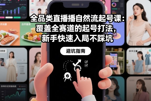 全品类直播自然流起号课:覆盖全赛道的起号打法,新手快速入局不踩坑-赛德副业库