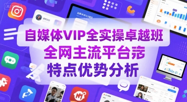 自媒体VIP全实操卓越班,全网主流平台特点优势分析-赛德副业库