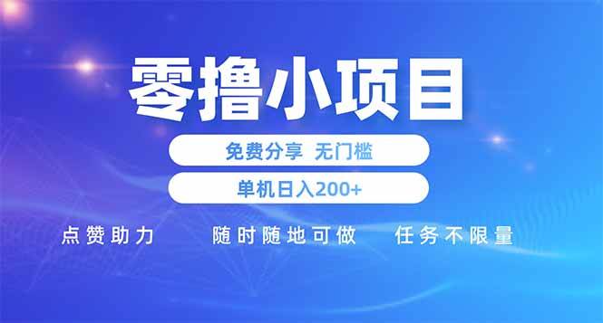 （14510期）零撸小项目免费分享 点赞助力 无任何门槛 手机随时可做  单日收益200＋-赛德副业库
