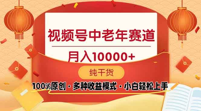 （13905期）视频号中老年赛道 100%原创 手把手教学 新号3天收益破百 小白必备-赛德副业库