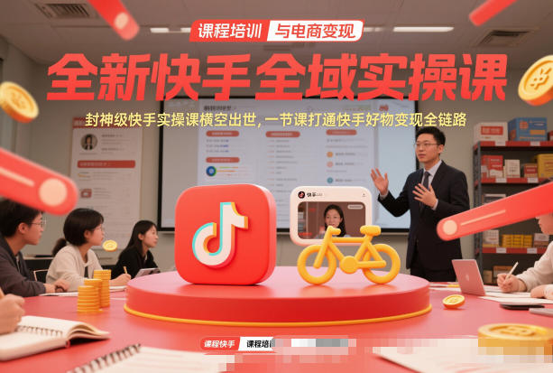 全新快手全域实操课，封神级快手实操课横空出世，一节课打通快手好物变现全链路-赛德副业库