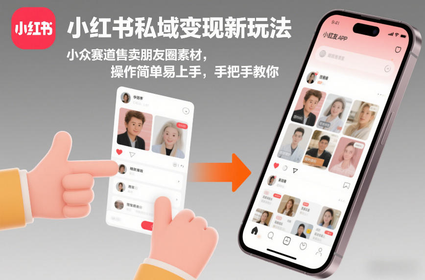 小红书私域变现新玩法，小众赛道售卖朋友圈素材，操作简单易上手，手把手教你-赛德副业库