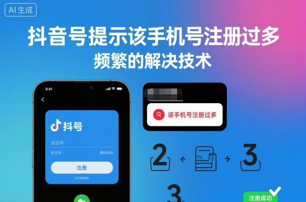 抖音号提示该手机号注册过多,频繁的解决技术-赛德副业库