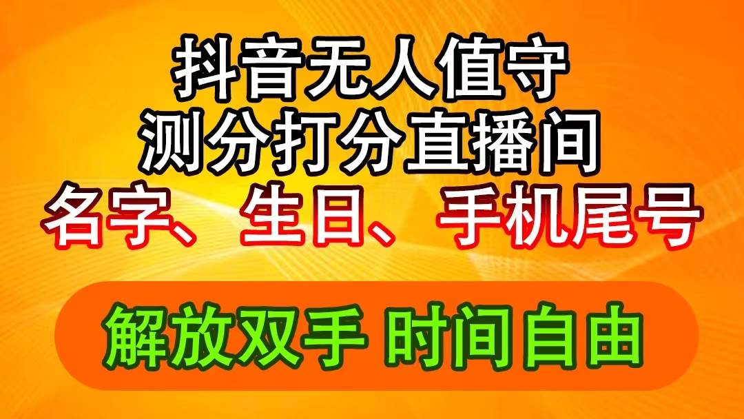 （11924期）抖音撸音浪最新玩法，名字生日尾号打分测分无人直播，日入2500+-赛德副业库