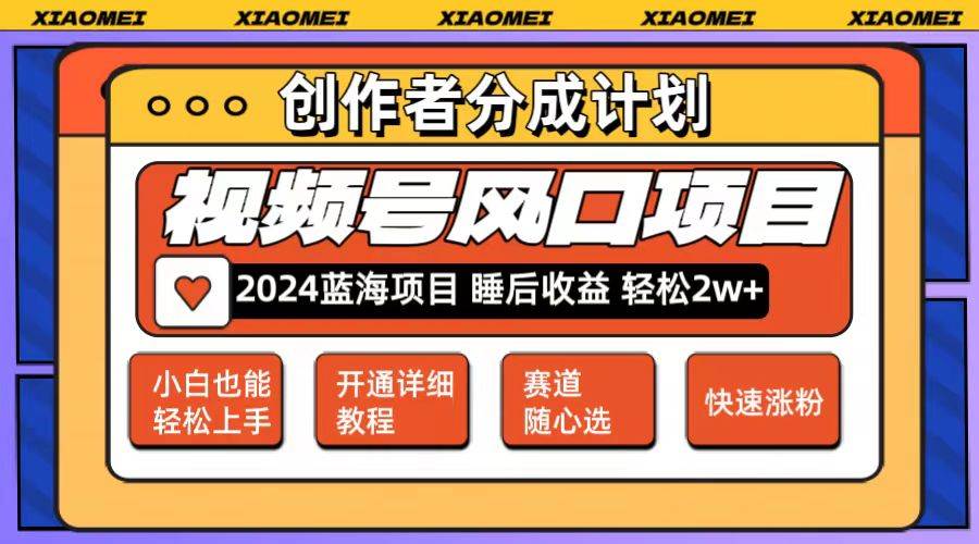 （12084期）微信视频号大风口项目 轻松月入2w+ 多赛道选择，可矩阵，玩法简单轻松上手-赛德副业库