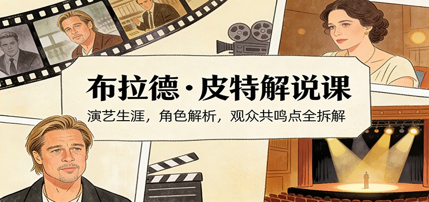 演员说-布拉德.皮特解说课：演艺生涯，角色解析，观众共鸣点全拆解-赛德副业库