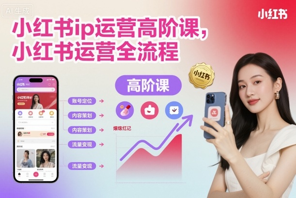 小红书ip运营高阶课,小红书运营全流程-赛德副业库