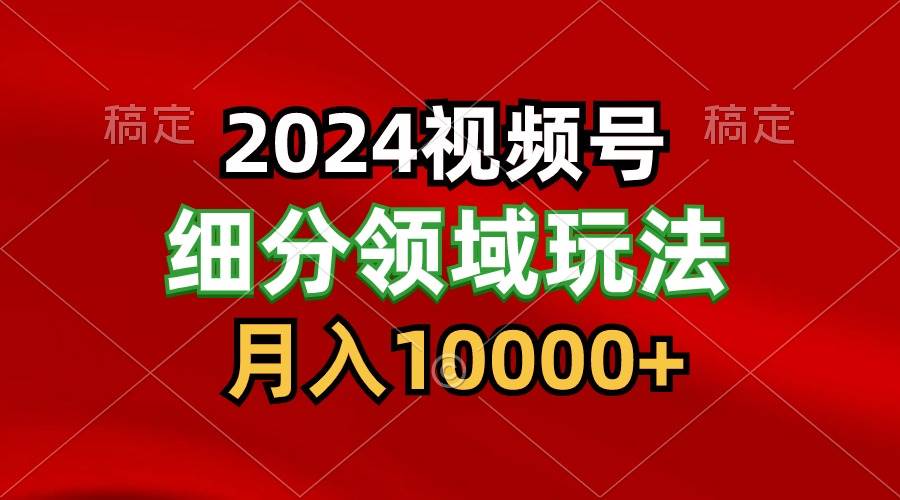 2024视频号分成计划细分领域玩法，每天5分钟，月入1W+-赛德副业库