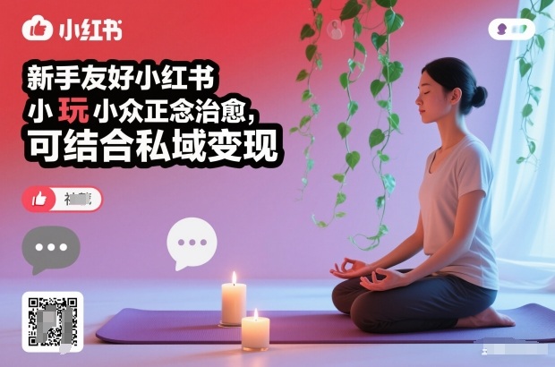 新手友好小红书小众正念治愈,玩法简单,可结合私域变现-赛德副业库