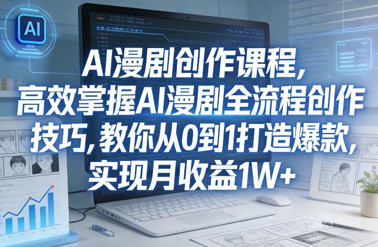 某社群AI漫剧创作课程，高效掌握AI漫剧全流程创作技巧，教你从0到1打造爆款，实现月收益1W+-赛德副业库