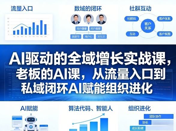 AI驱动的全域增长实战课,老板的AI课,从流量入口到私域闭环AI赋能组织进化(26年3月12-14日)-赛德副业库