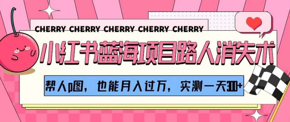 小红书蓝海项目路人消失术,帮人p图,也能月入过万,实测一天300+【揭秘】-赛德副业库