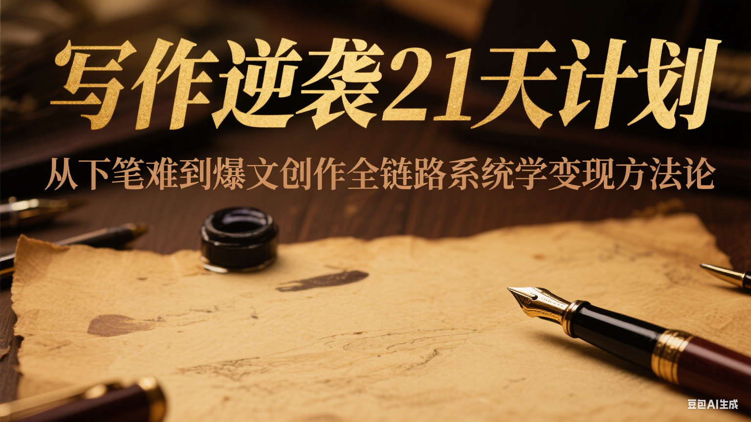 写作逆袭21天计划：从下笔难到爆文创作全链路系统学变现方法论-赛德副业库