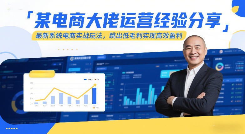 某电商大佬运营经验分享,最新系统电商实战玩法,跳出低毛利实现高效盈利-赛德副业库