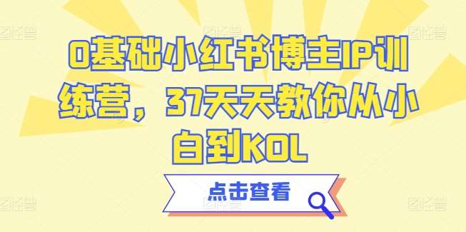 0基础小红书博主IP训练营，37天天教你从小白到KOL-赛德副业库