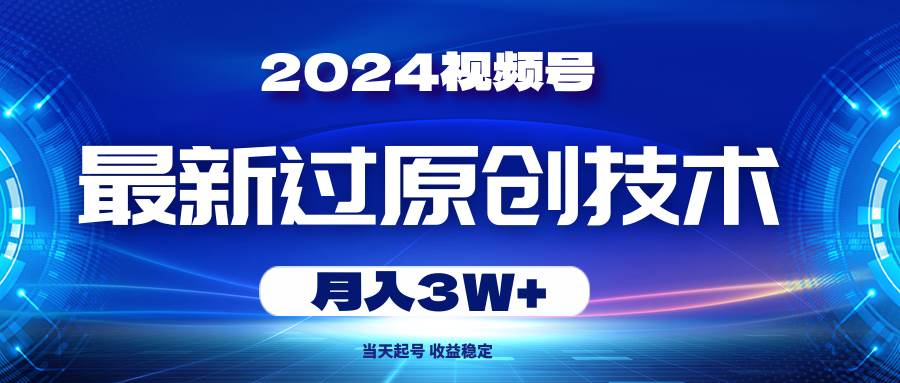 （10704期）2024视频号最新过原创技术，当天起号，收益稳定，月入3W+-赛德副业库