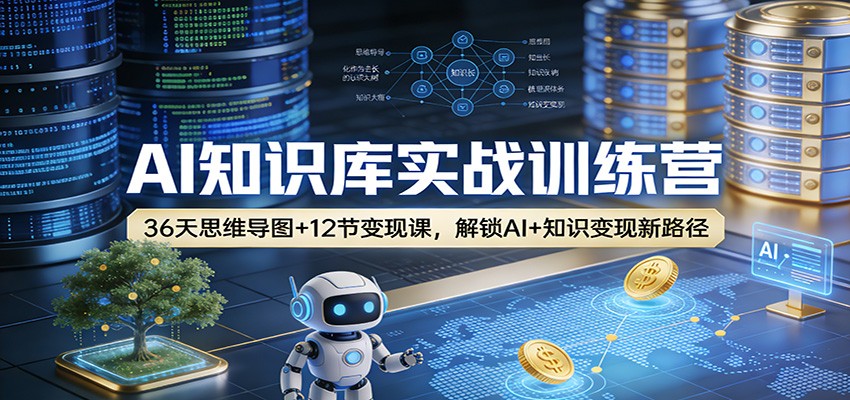 AI知识库实战训练营:36天思维导图+12节变现课,解锁AI+知识变现新路径-赛德副业库