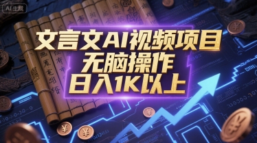 文言文AI视频项目，无脑操作，日入1K以上-赛德副业库