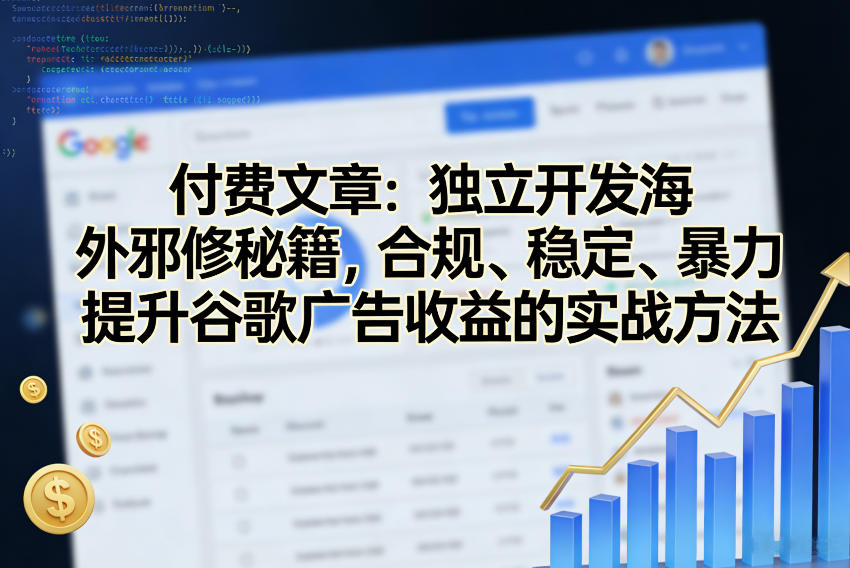 付费文章:独立开发海外邪修秘籍,合规、稳定、暴力提升谷歌广告收益的实战方法-赛德副业库