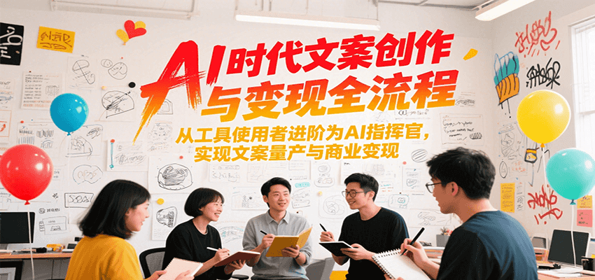 AI时代文案创作与变现全流程，从工具使用者进阶为AI指挥官，实现文案量产与商业变现-赛德副业库