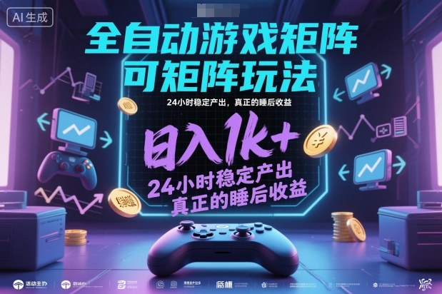 全自动游戏掘金，可矩阵操作，日入1k+，24小时稳定产出，真正的睡后收益【揭秘】-赛德副业库