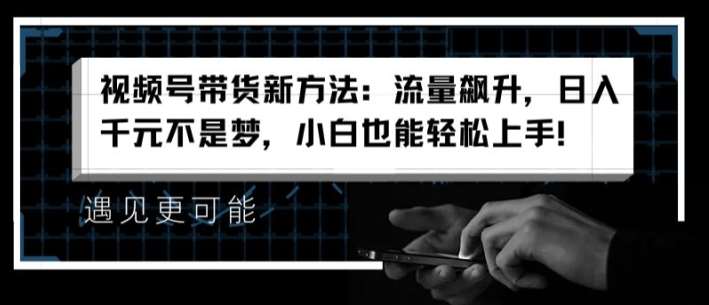 视频号带货新方法：流量飙升，日入千元不是梦，小白也能轻松上手【揭秘】-赛德副业库