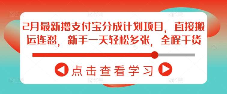 2月最新撸支付宝分成计划项目，直接搬运连怼，新手一天轻松多张，全程干货-赛德副业库