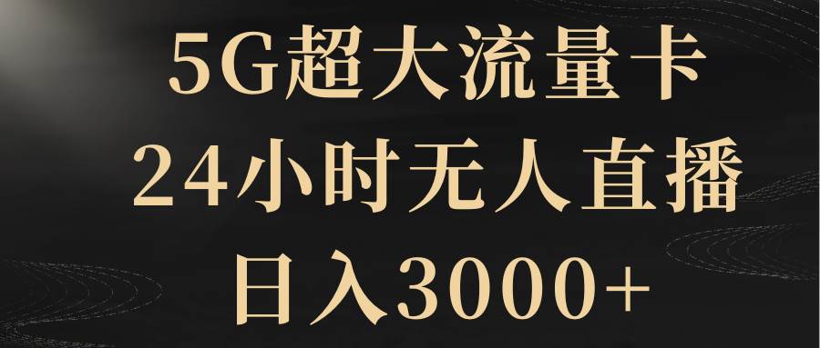 （8304期）5G超大流量卡，24小时无人直播，日入3000+-赛德副业库