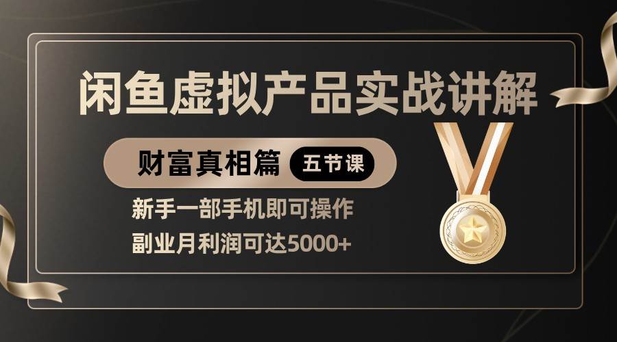 精品闲鱼虚拟产品实战讲解，新手一部手机即可操作，副业月利润可达5000+-赛德副业库